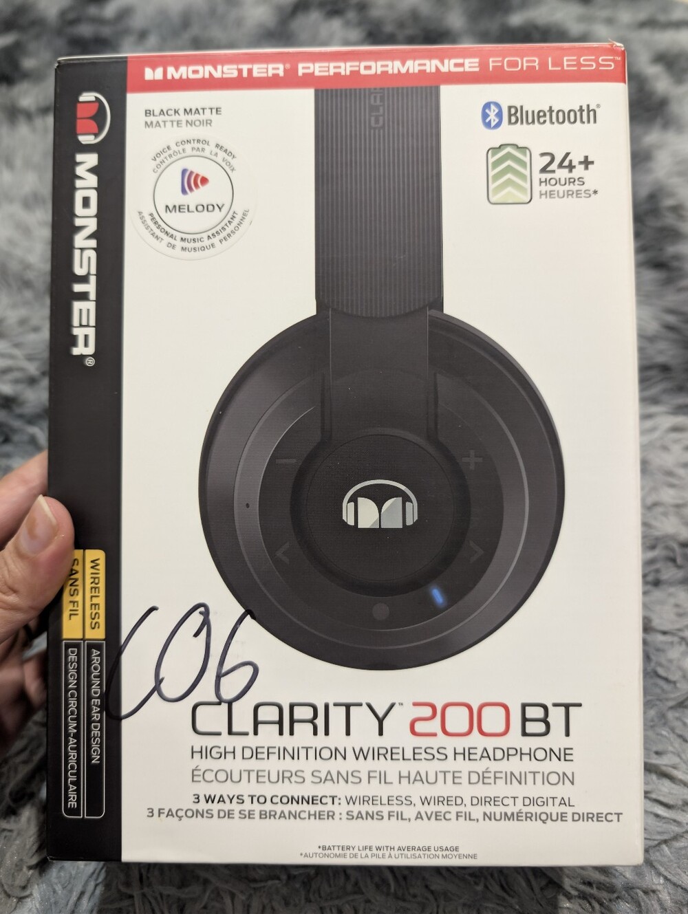Clarity 200 BT Wireless Headphones — Black Matte